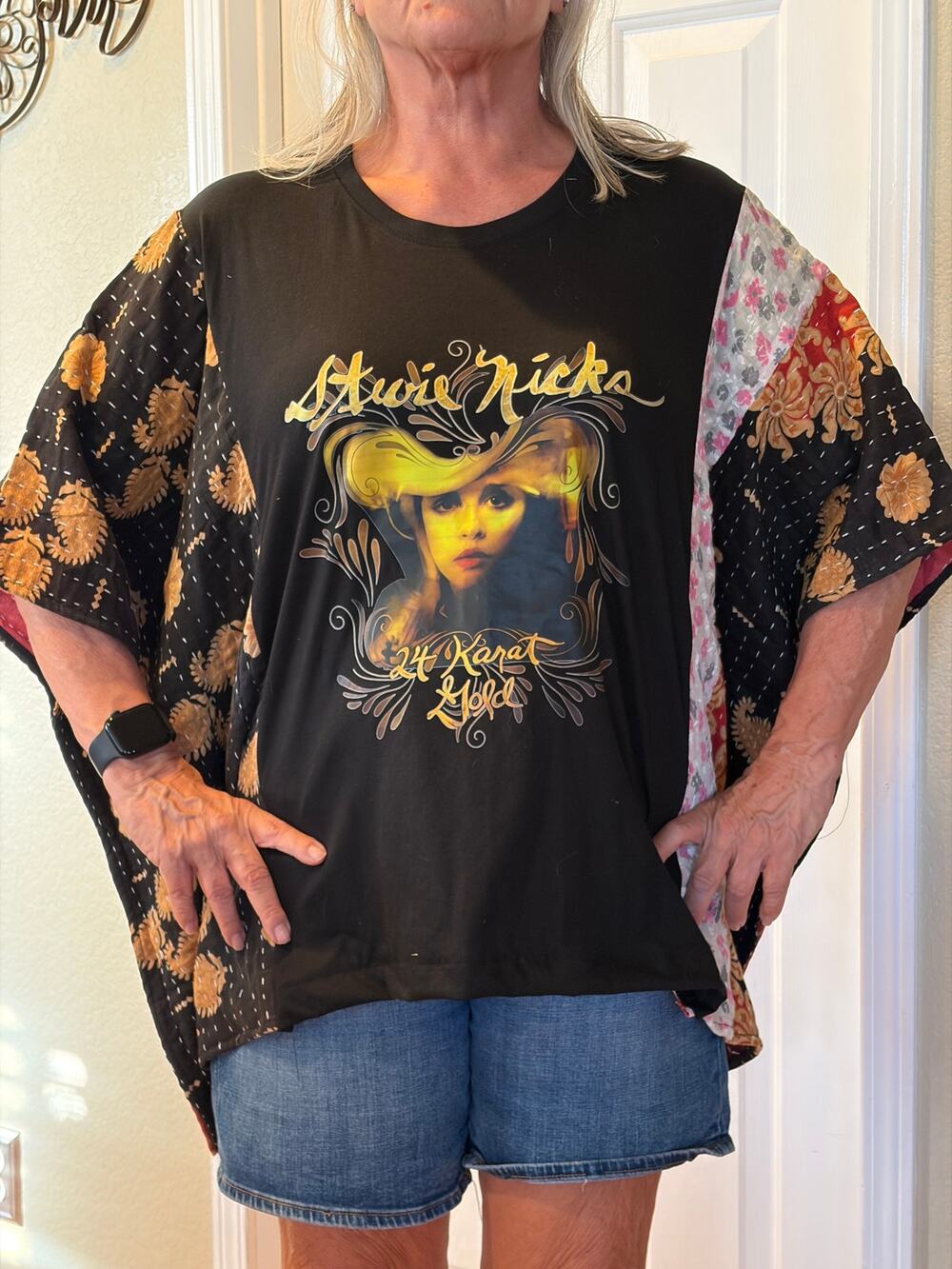 Stevie Nicks Upcycled Kantha Tunic Top Shirt OS Handmade Boho